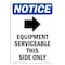 Signmission OSHA Notice Sign, 7" Height, Equipment Serviceable Sign With Symbol, 7" X 5", Portrait OS-NS-D-57-V-12125 - alternate 1